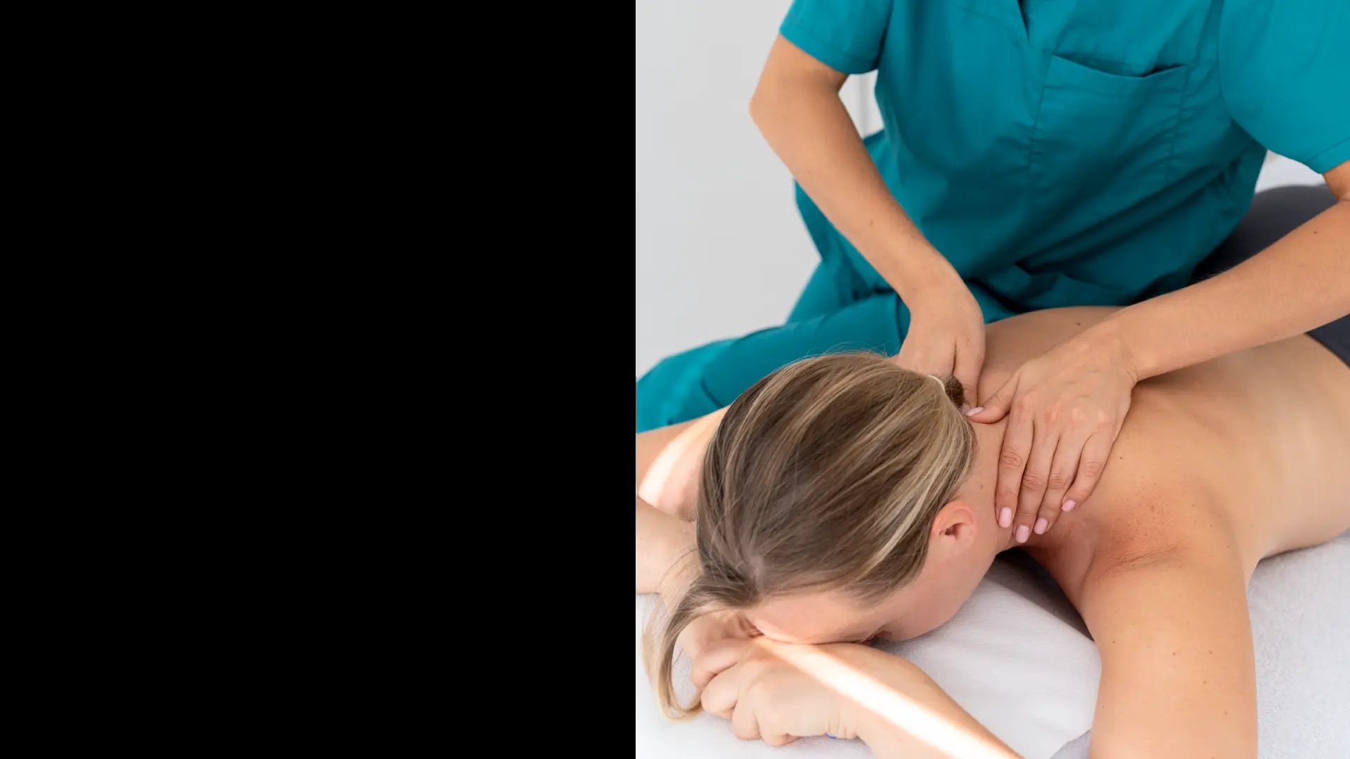 A woman being massaged